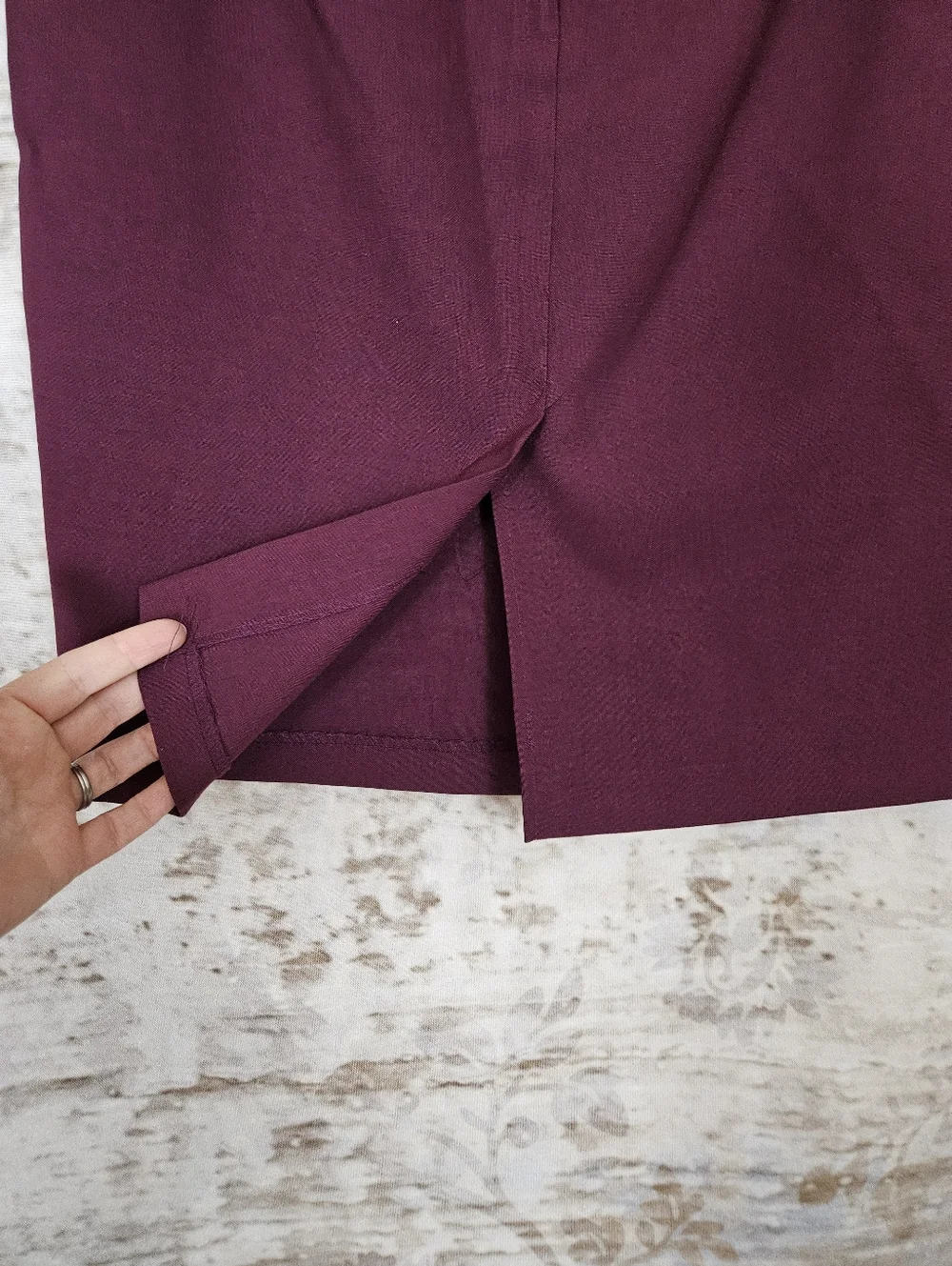Vintage XOXO Skirt Y2K Plum Purple Mid Rise Pencil Skirt S 90s Office Secretary